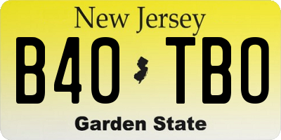 NJ license plate B40TBO