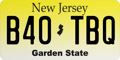 NJ license plate B40TBQ