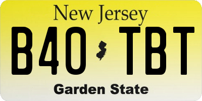 NJ license plate B40TBT