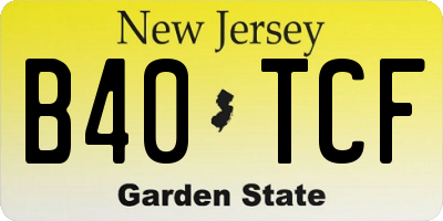 NJ license plate B40TCF