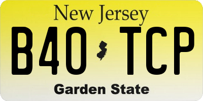 NJ license plate B40TCP