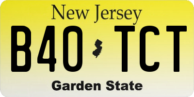 NJ license plate B40TCT