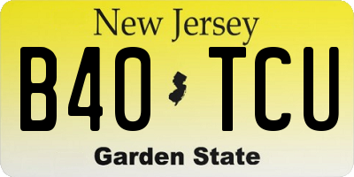 NJ license plate B40TCU