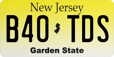 NJ license plate B40TDS