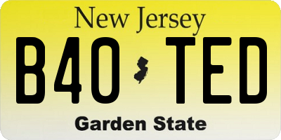 NJ license plate B40TED