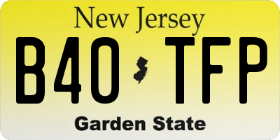 NJ license plate B40TFP