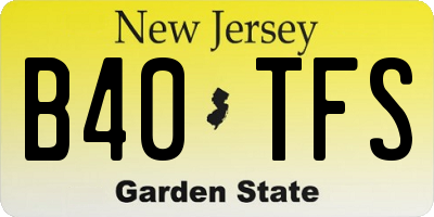 NJ license plate B40TFS