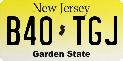 NJ license plate B40TGJ