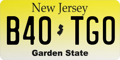 NJ license plate B40TGO