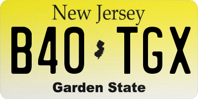 NJ license plate B40TGX
