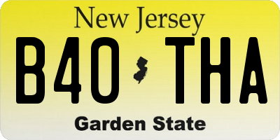 NJ license plate B40THA