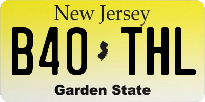 NJ license plate B40THL