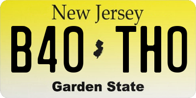 NJ license plate B40THO