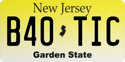 NJ license plate B40TIC