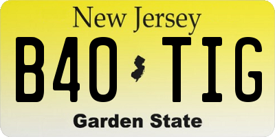 NJ license plate B40TIG