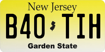 NJ license plate B40TIH