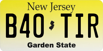 NJ license plate B40TIR