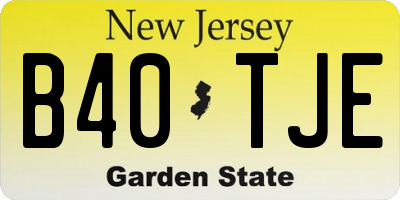 NJ license plate B40TJE