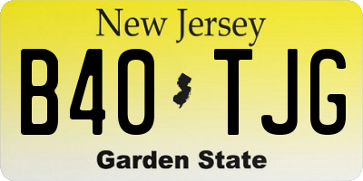 NJ license plate B40TJG
