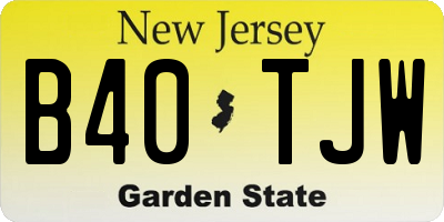 NJ license plate B40TJW