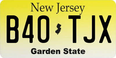 NJ license plate B40TJX