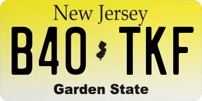 NJ license plate B40TKF