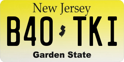 NJ license plate B40TKI