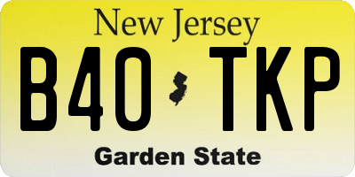 NJ license plate B40TKP