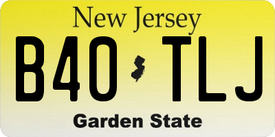 NJ license plate B40TLJ
