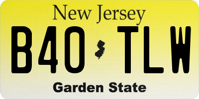 NJ license plate B40TLW