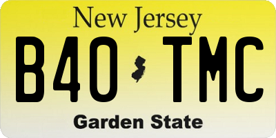 NJ license plate B40TMC
