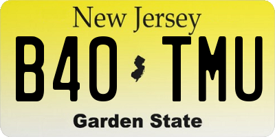NJ license plate B40TMU