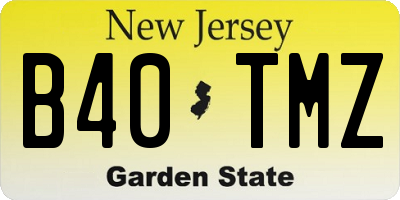 NJ license plate B40TMZ