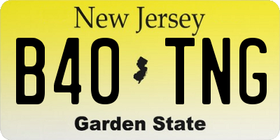 NJ license plate B40TNG