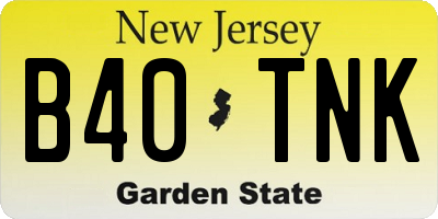 NJ license plate B40TNK