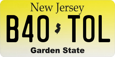 NJ license plate B40TOL