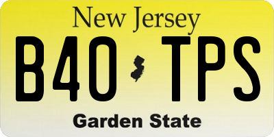 NJ license plate B40TPS