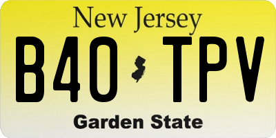 NJ license plate B40TPV