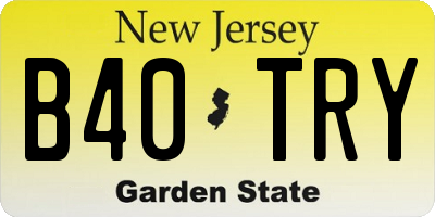NJ license plate B40TRY