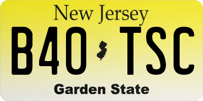 NJ license plate B40TSC