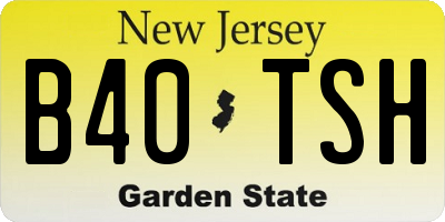 NJ license plate B40TSH