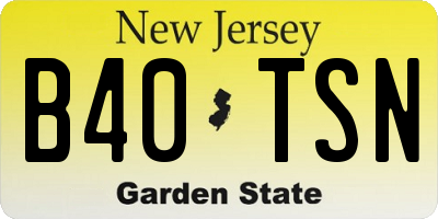 NJ license plate B40TSN