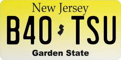 NJ license plate B40TSU
