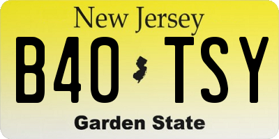 NJ license plate B40TSY