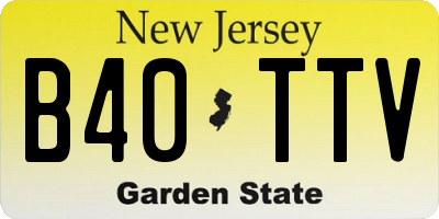 NJ license plate B40TTV