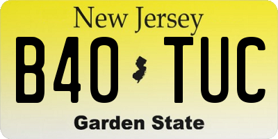NJ license plate B40TUC