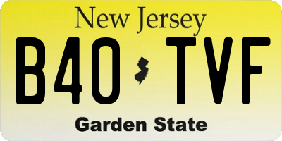 NJ license plate B40TVF