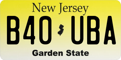 NJ license plate B40UBA