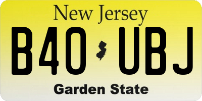 NJ license plate B40UBJ