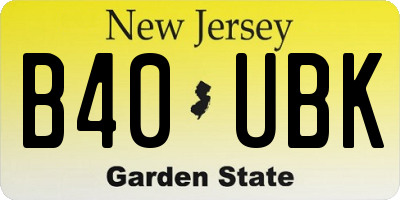 NJ license plate B40UBK